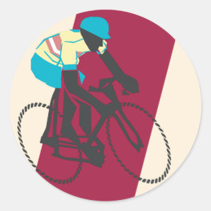 Cyclist #2 classic round sticker