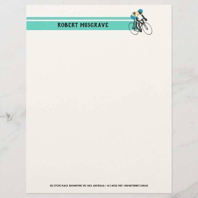 Cyclist #3 custom letterhead (Front)