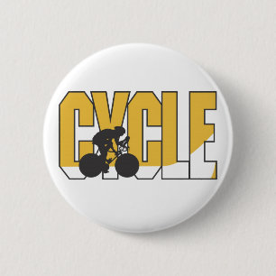 Cyclist 6 Cm Round Badge
