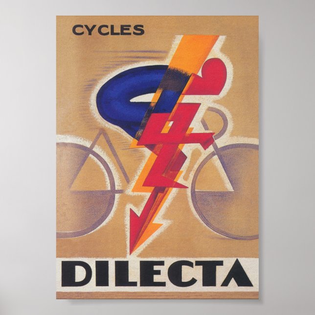 Cyclist, Art Deco, Bicycle Vintage Poster (Front)