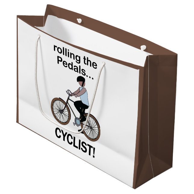 Cyclist Bicycle Biking Large Gift Bag (Front Angled)