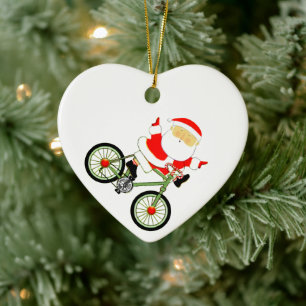 Cyclist Biking Holiday Gift Ceramic Tree Decoration