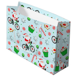Cyclist Biking Holiday Large Gift Bag
