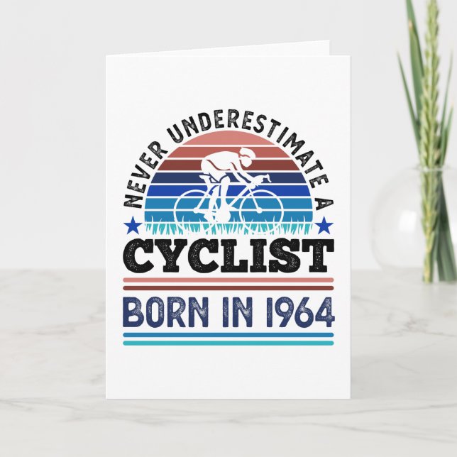 Cyclist born in 1964 60th Birthday Gifts Cycling Card (Front)