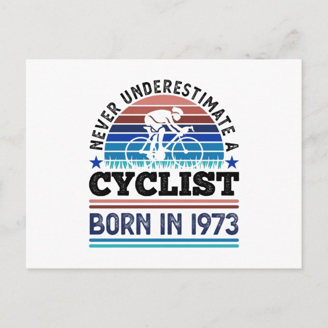 Cyclist born in 1974 50th Birthday Gifts Cycling Postcard (Front)