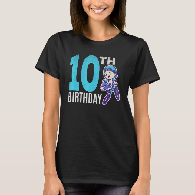 Cyclist Boy 10th Birthday Boy Bmx Bike Cycling Cyc T-Shirt (Front)