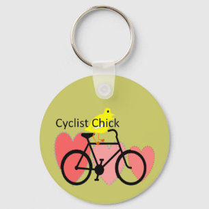 cyclist CHICK--Biking, Bicycle Enthusiast Gifts Key Ring