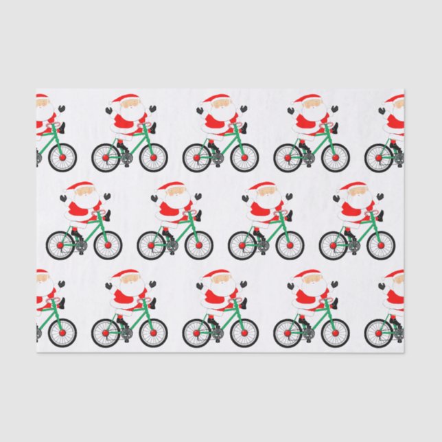 Cyclist Christmas Bike Tissue Paper (Front)