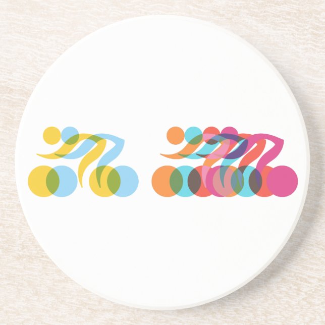 Cyclist cool and unique design coaster (Front)
