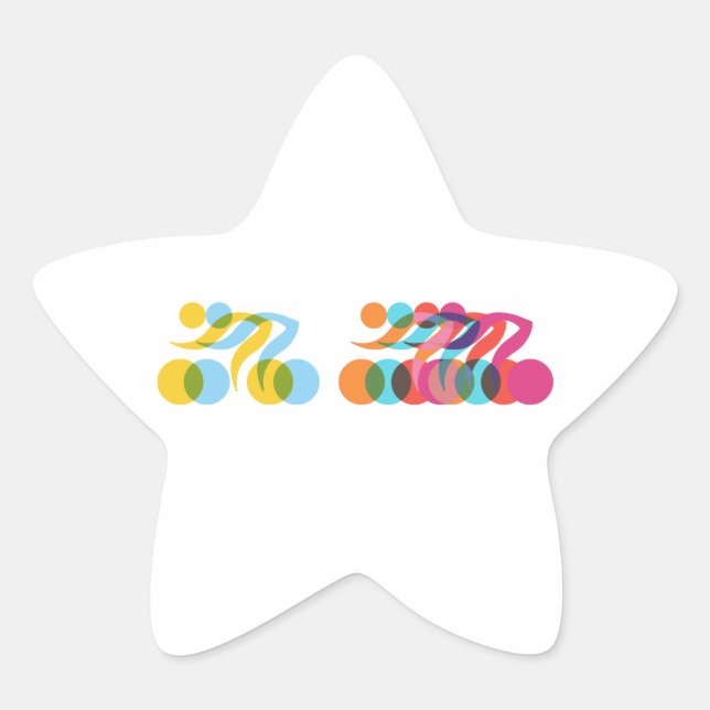 Cyclist cool and unique design star sticker (Front)