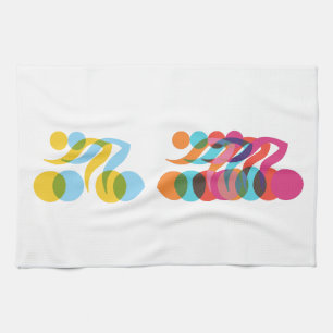 Cyclist cool and unique design tea towel