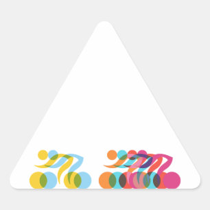Cyclist cool and unique design triangle sticker