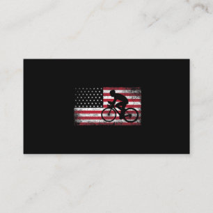 Cyclist Cycling Bicycle American Flag 4th of July Business Card