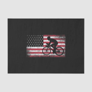 Cyclist Cycling Bicycle American Flag 4th of July Tissue Paper