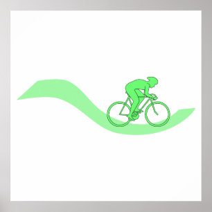 Cyclist Design in Green. Poster