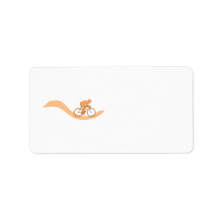Cyclist Design in Orange. Label