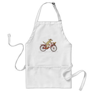 Cyclist Dog with Squirrel Friend - Fun Animal Art Standard Apron
