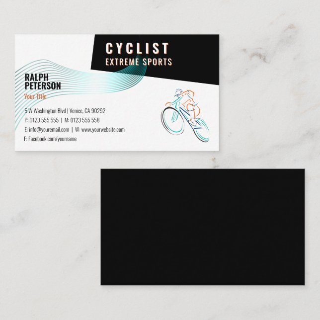 Cyclist Extreme Sports | Professional Cyclist Business Card (Front/Back)
