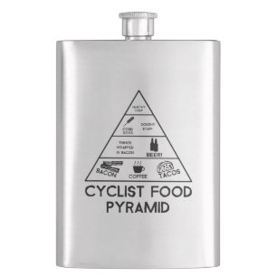 Cyclist Food Pyramid Hip Flask