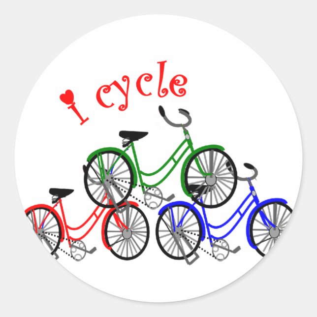 Cyclist Gifts (Bicycling) design Classic Round Sticker (Front)