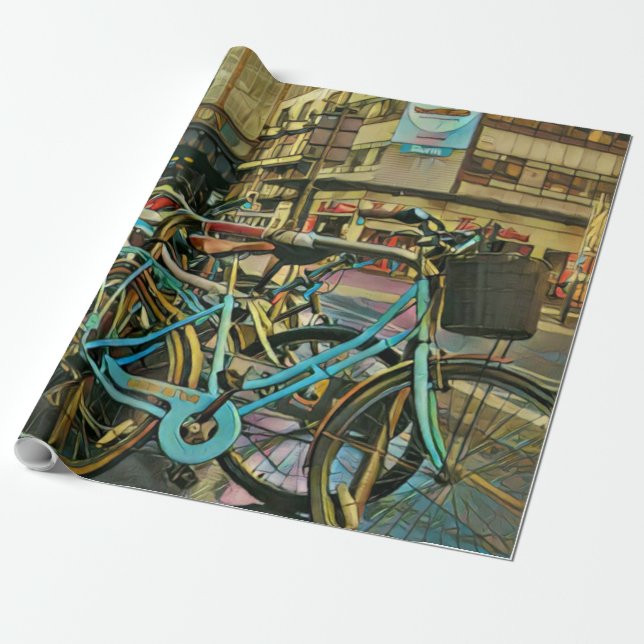 Cyclist gifts for dad wrapping paper (Unrolled)