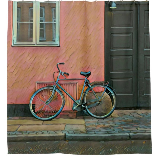 Cyclist gifts for her shower curtain (Front)