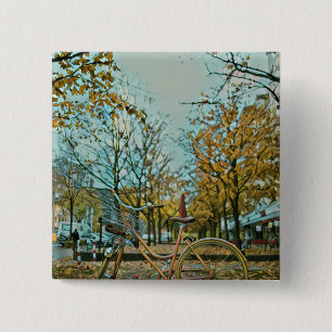 Cyclist gifts for him 15 cm square badge