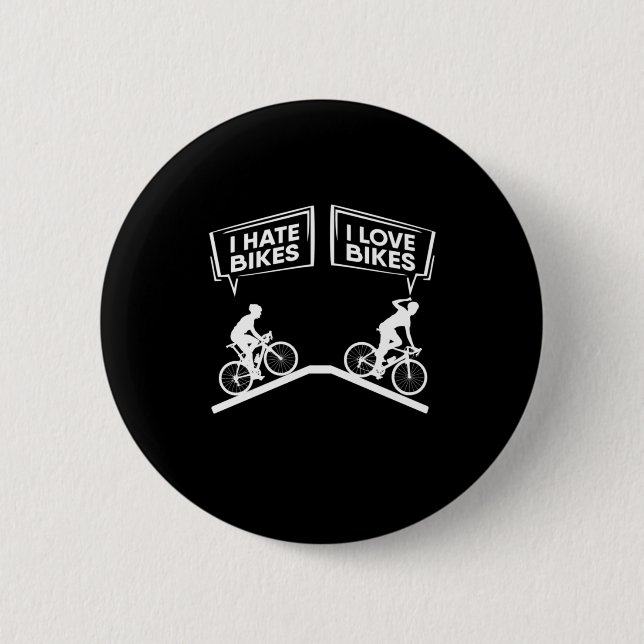 Cyclist I Love Bikes 6 Cm Round Badge (Front)