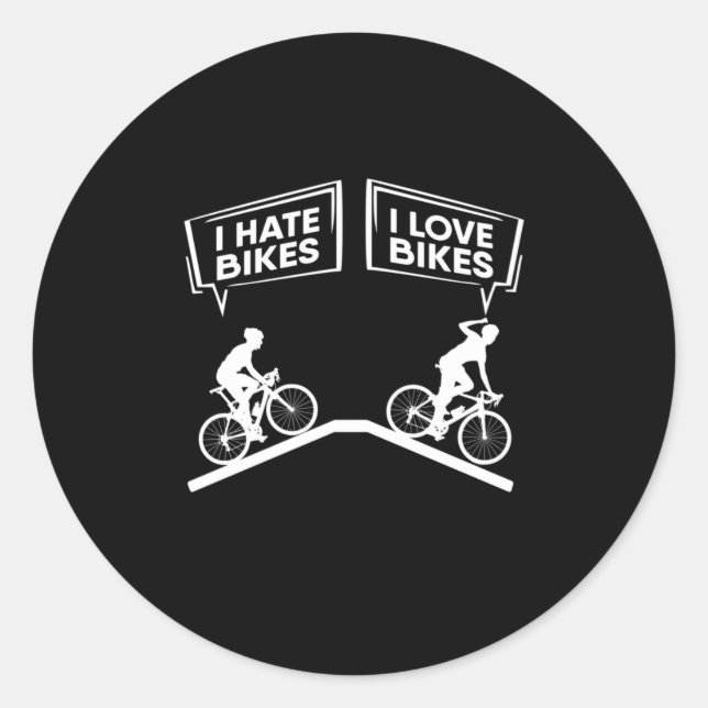 Cyclist I Love Bikes Classic Round Sticker (Front)