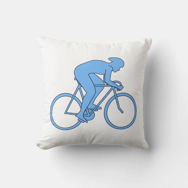 Cyclist in a Race. Blue. Cushion (Front)