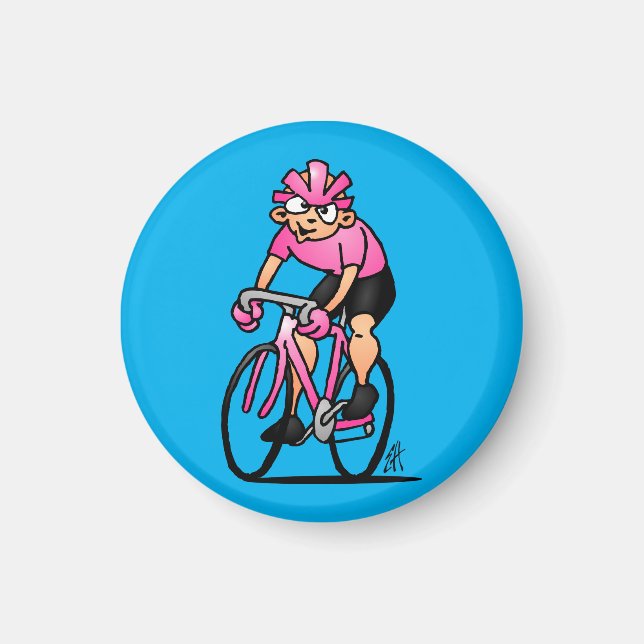 Cyclist in the Maglia Rosa Magnet (Front)