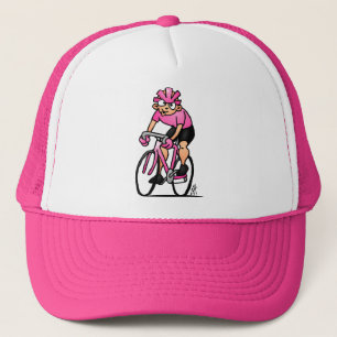 Cyclist in the Maglia Rosa Trucker Hat