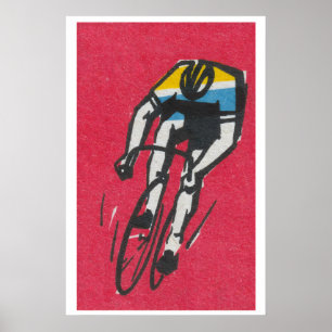 Cyclist - Matchbox Print - Aesthetic Wall Art