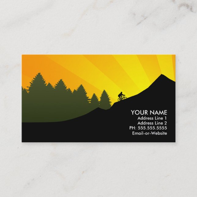 cyclist : mountain rays : business card (Front)