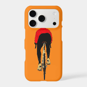 Cyclist on Orange Background
