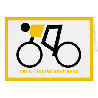 Cyclist riding a bicycle horizontal greeting card
