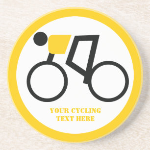 Cyclist riding his bicycle custom coaster
