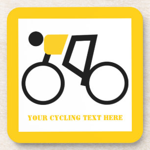 Cyclist riding his bicycle custom coaster