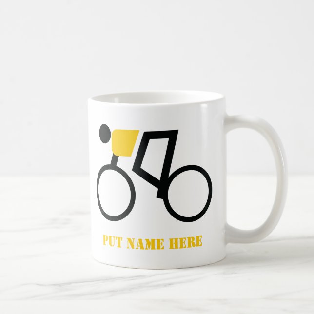 Cyclist riding his bicycle custom coffee mug (Right)