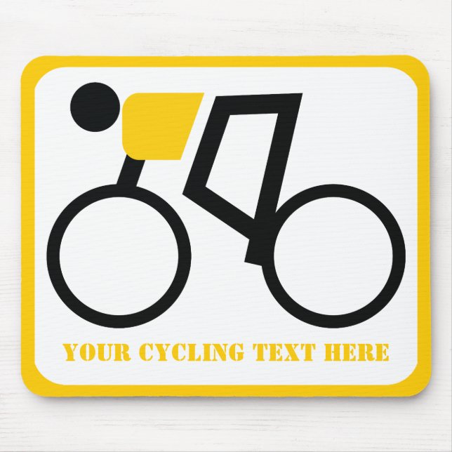 Cyclist riding his bicycle custom mouse pad (Front)