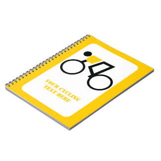 Cyclist riding his bicycle custom notebook