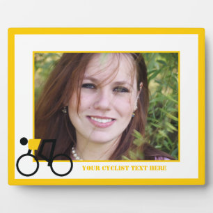 Cyclist riding his bicycle custom plaque