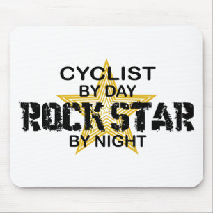 Cyclist Rock Star by Night Mouse Pad