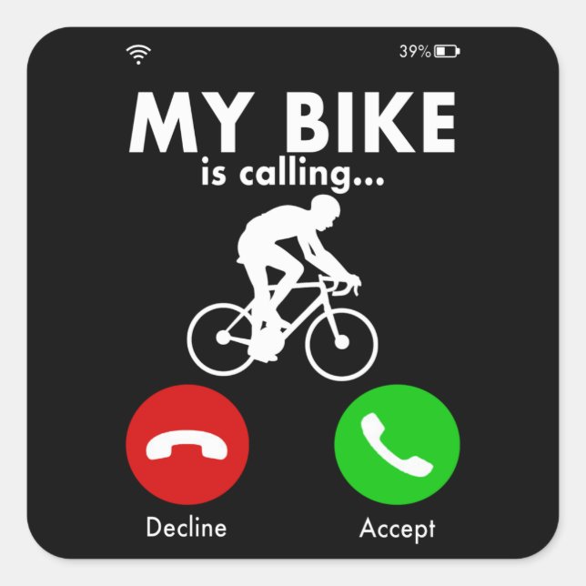 Cyclist Saying Cycling Gift Gift Idea Square Sticker (Front)