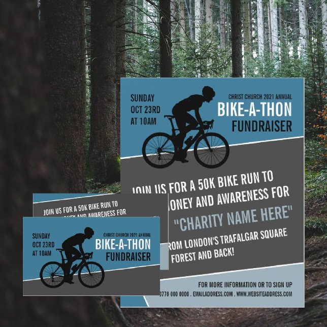 Cyclist Silhouette, Charity Bike-a-Thon Event Flyer (Creator Uploaded)