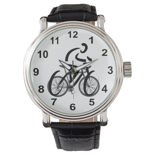 Cyclist Themed Bicycle Design Watch (Front)