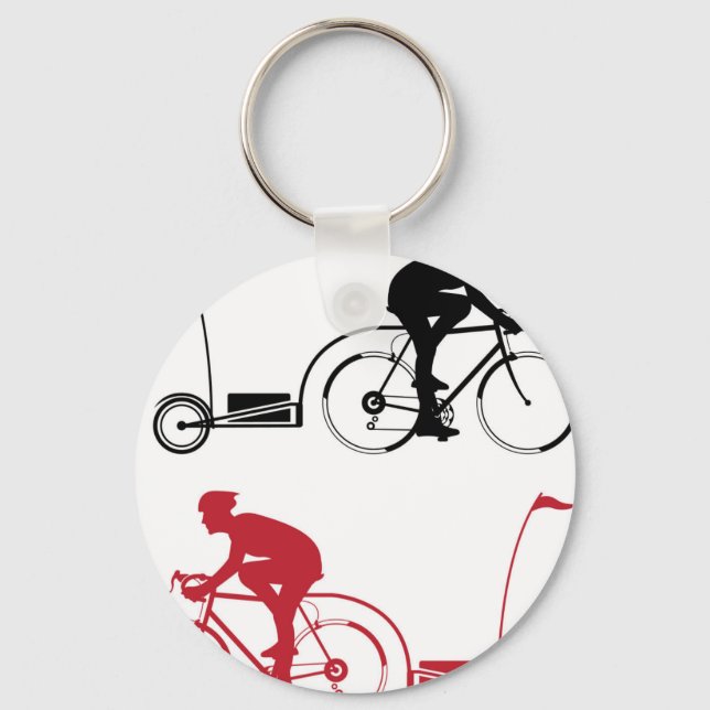 Cyclist with a trailer key ring (Front)