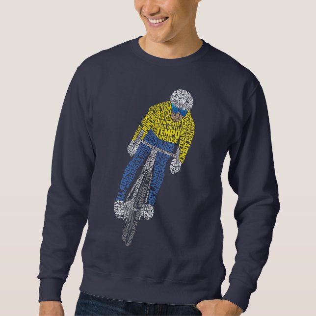 Cyclist Word Art Bicycle Bike Sweatshirt (Front)