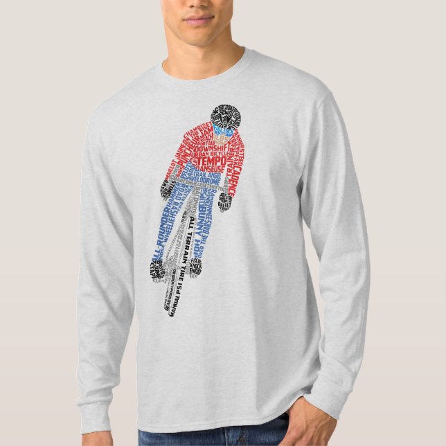 Cyclist Word Art Bicycle Bike T-Shirt (Front)