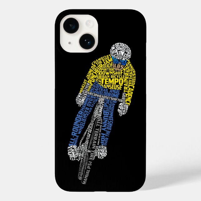 Cyclist Word Art Bicycle Cycling Case-Mate iPhone Case (Back)